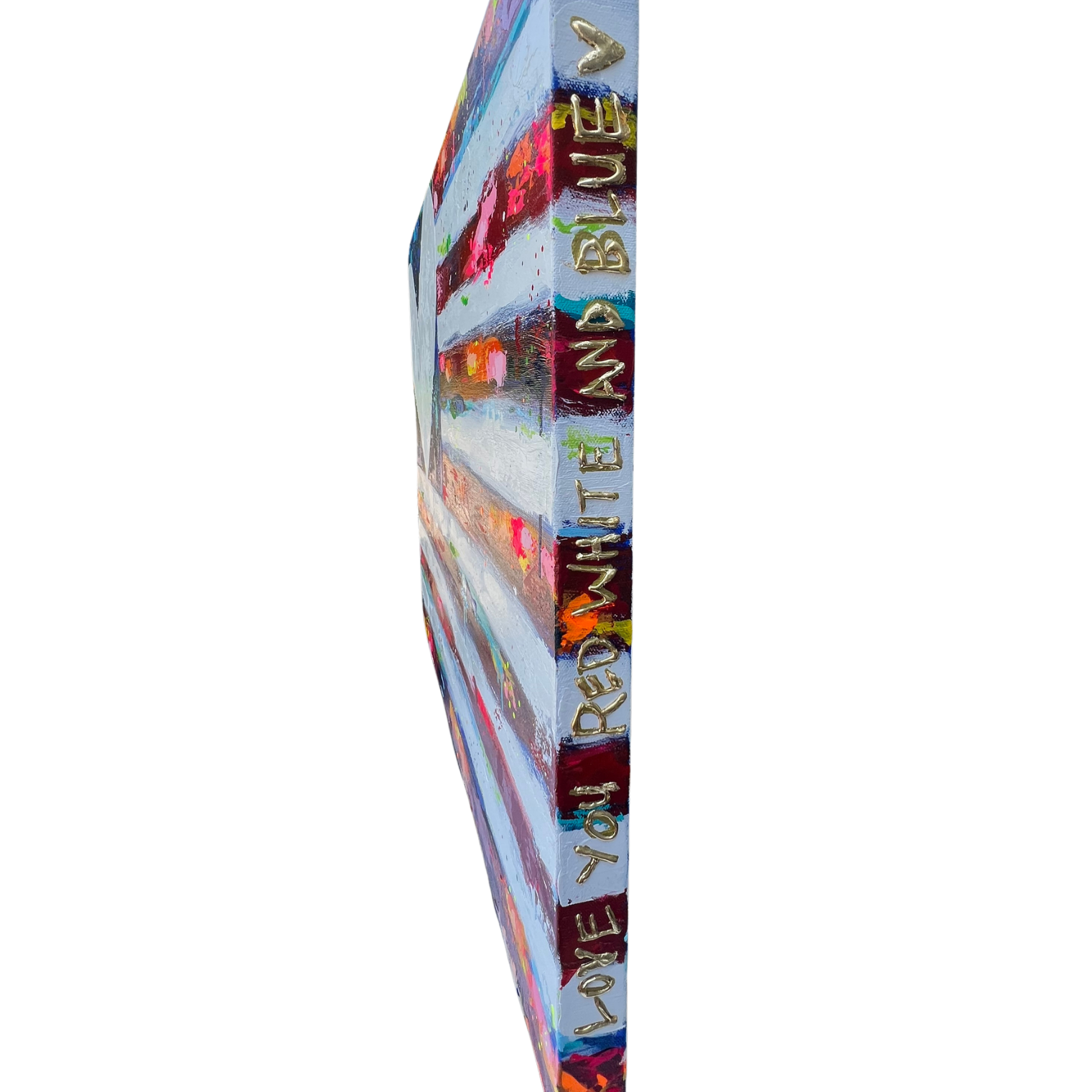 Colorful book spine with text on a white background