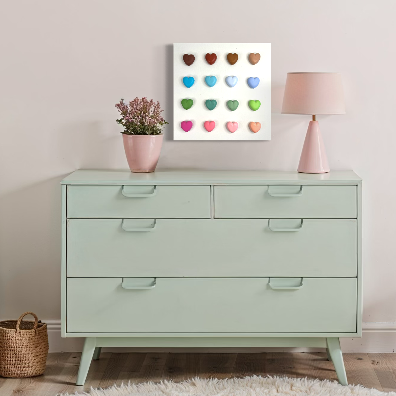 Hearts Palm Beach Pastel