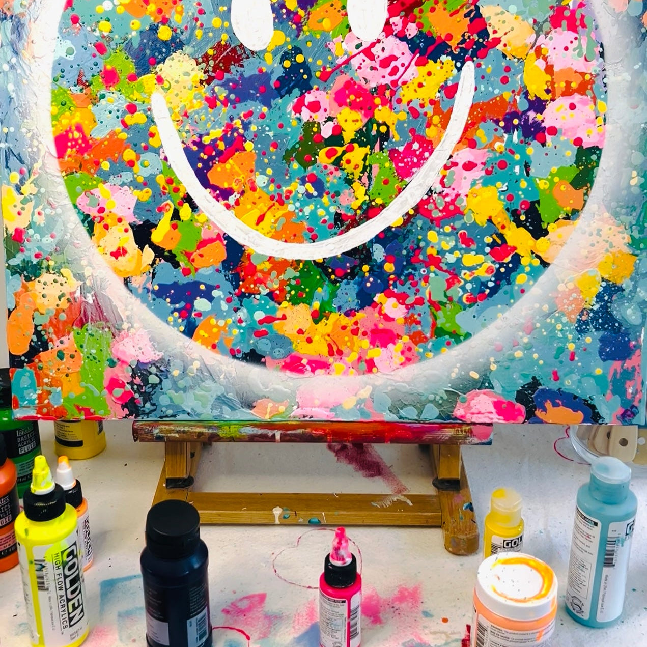 Happy Unfiltered 20"x20"